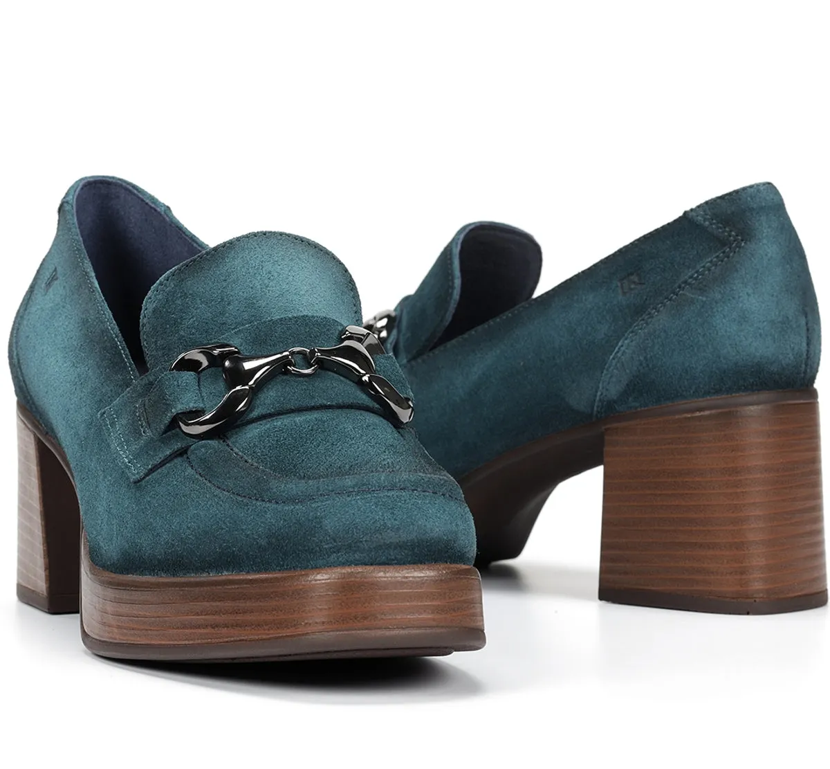 Fluchos Cristel D9155 mocassini blu donna plateau