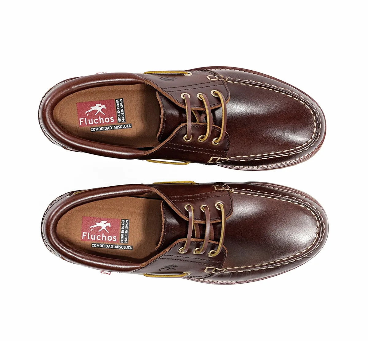 Fluchos Scott F0054 scarpe barca uomo marroni gomma
