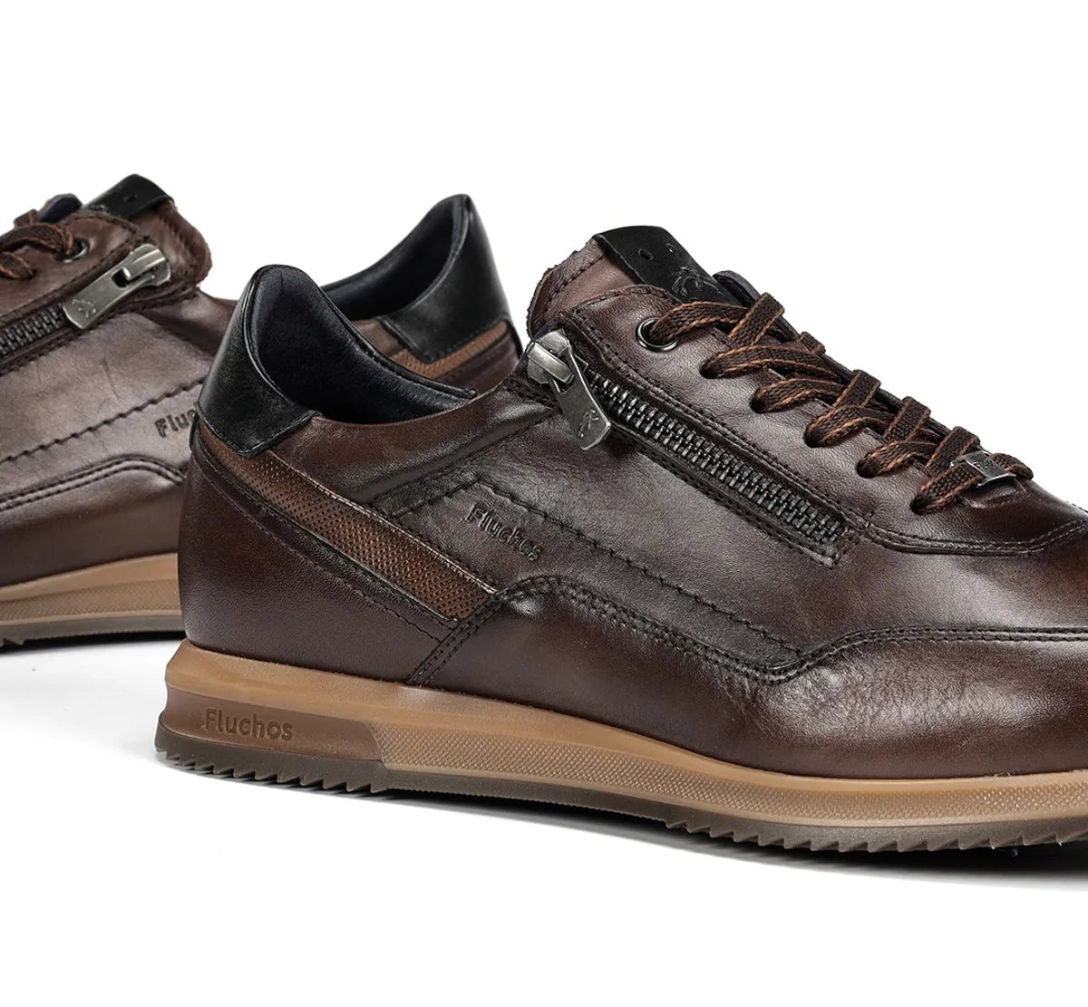 Fluchos Samir F2264 sneakers uomo marroni pelle