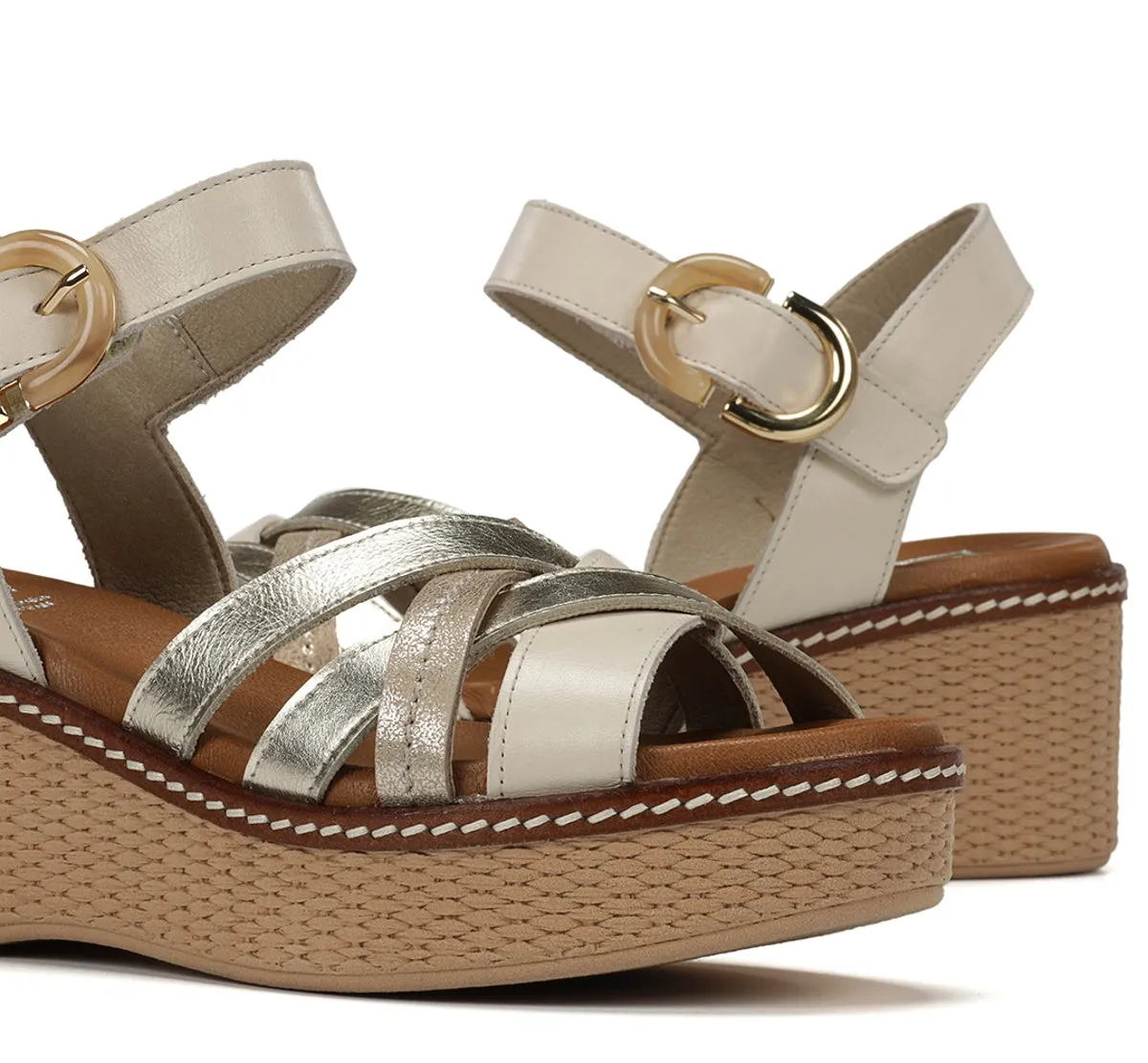 Fluchos Dorking Nido D9639 sandali donna taupe zeppa