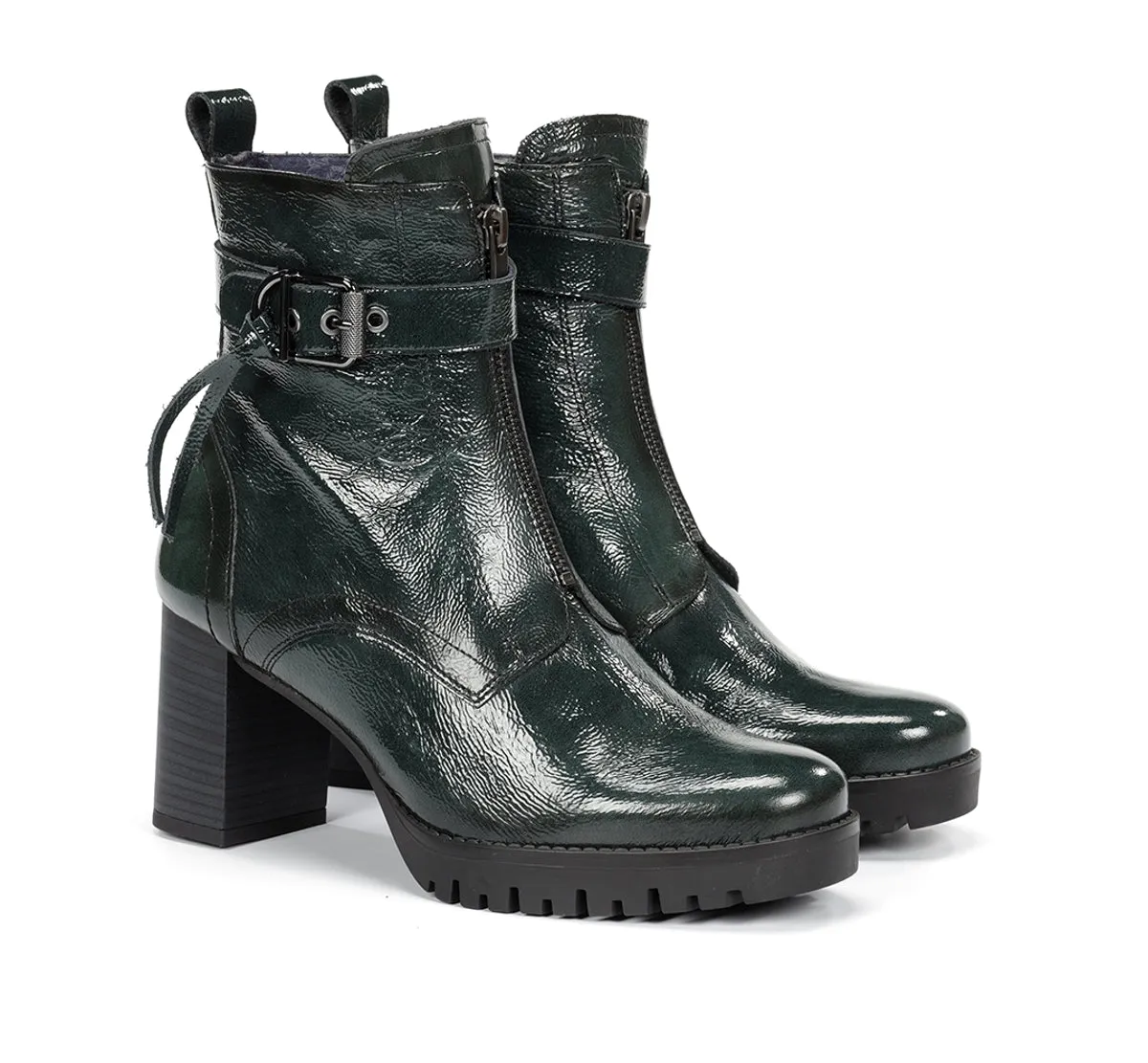 Fluchos EVIE D9163 stivaletti donna verdi con plateau
