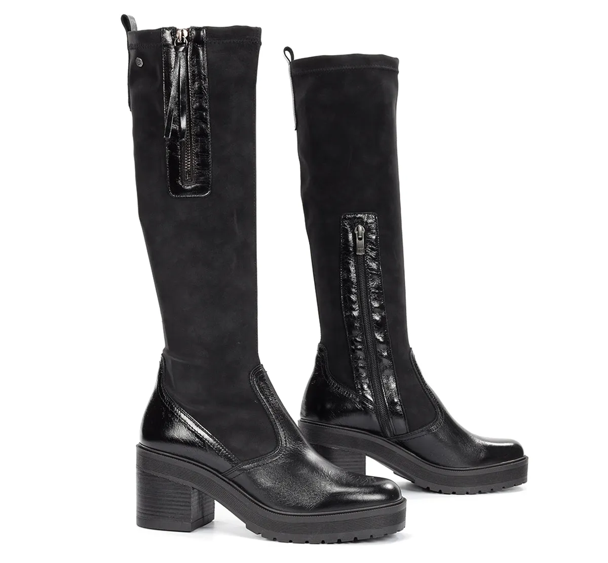 Dorking Sarah D9360 stivali donna neri tacco largo