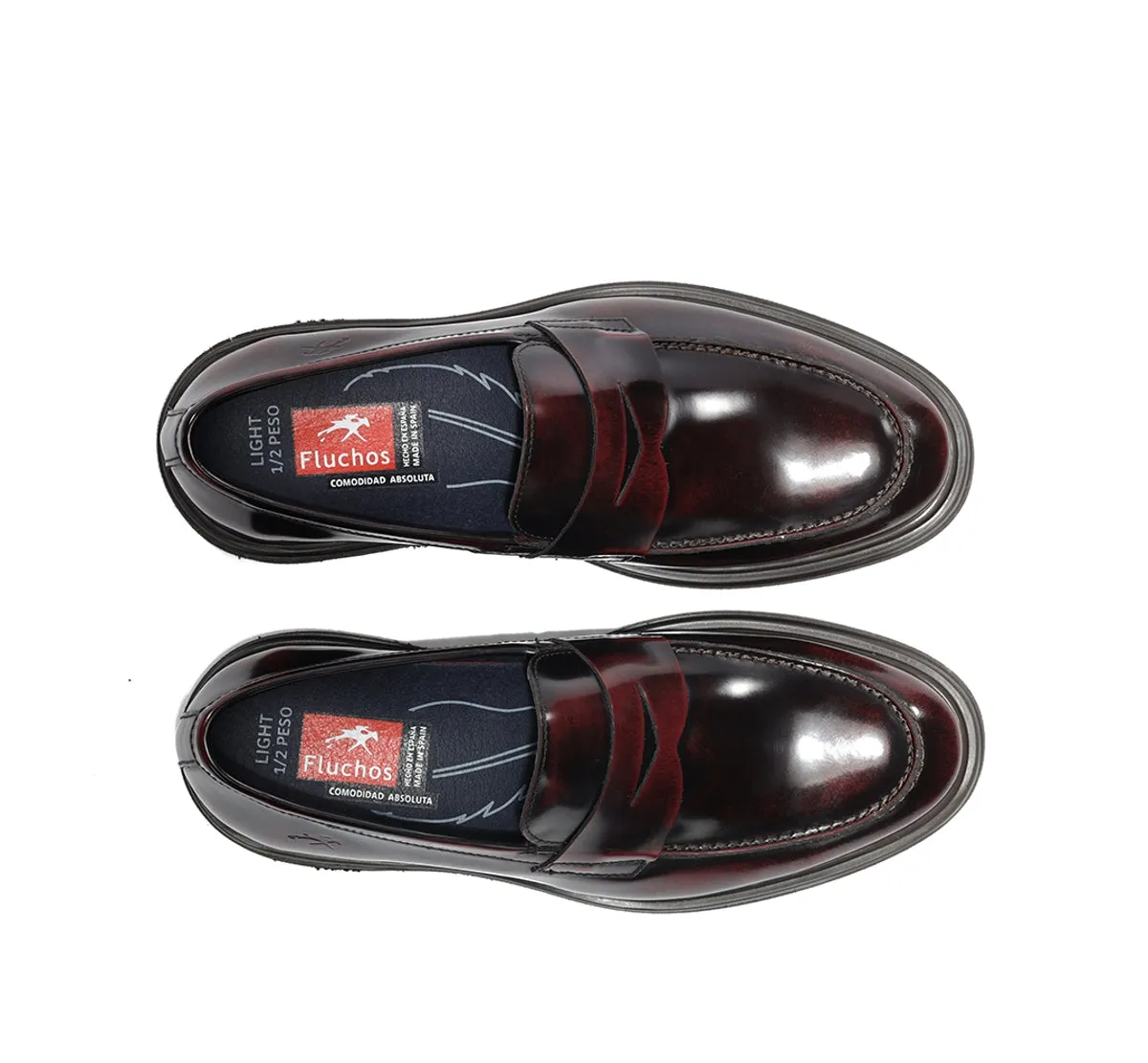 Fluchos Belgas F0633 Mocassini Bordeaux Uomo