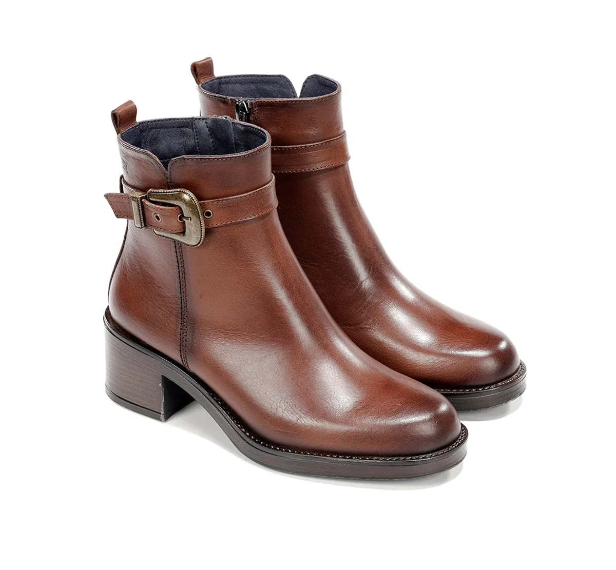 Fluchos Linet D9801 stivaletto marrone tacco medio