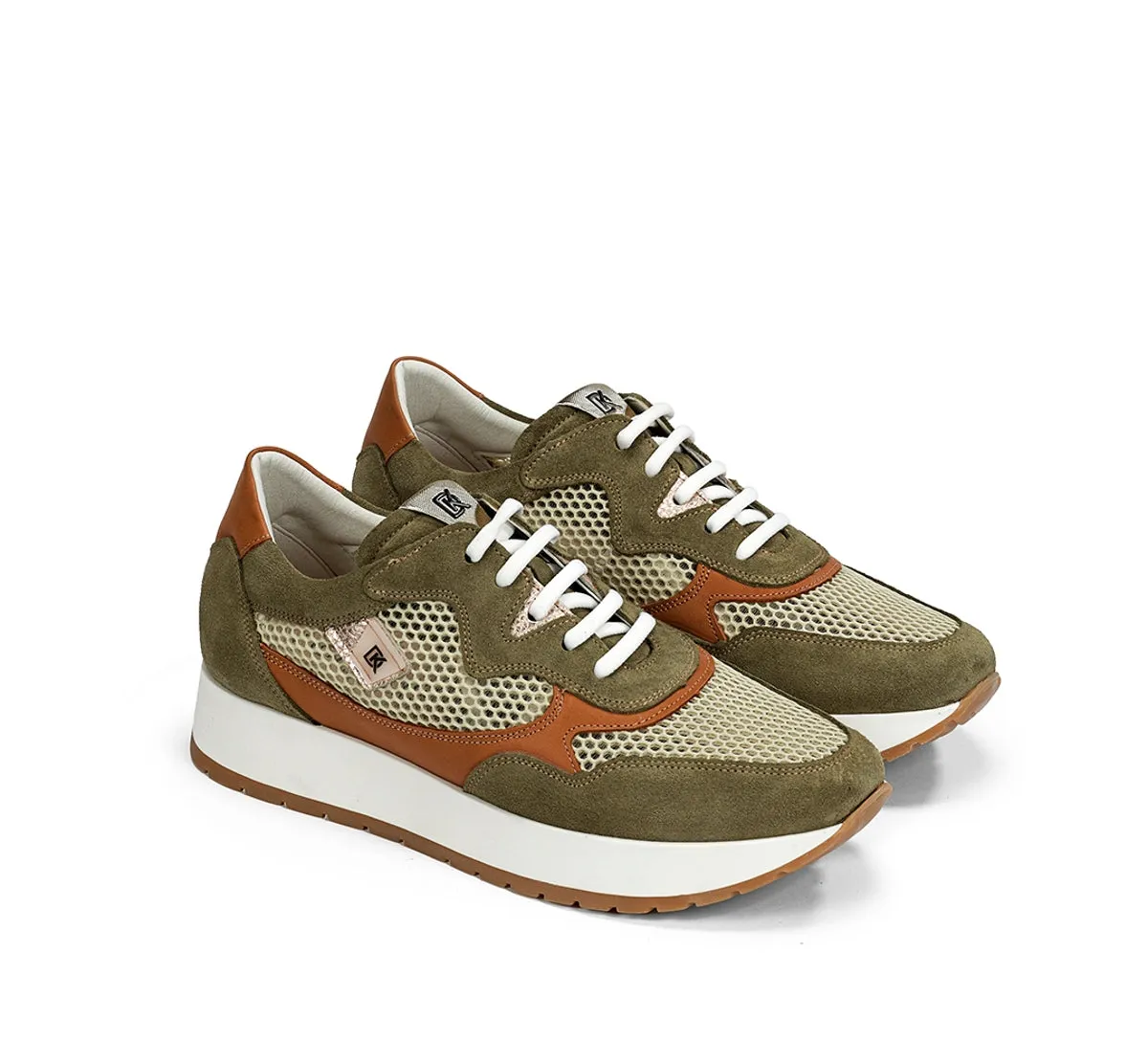 Fluchos Split D9473 sneakers donna verdi suola volume