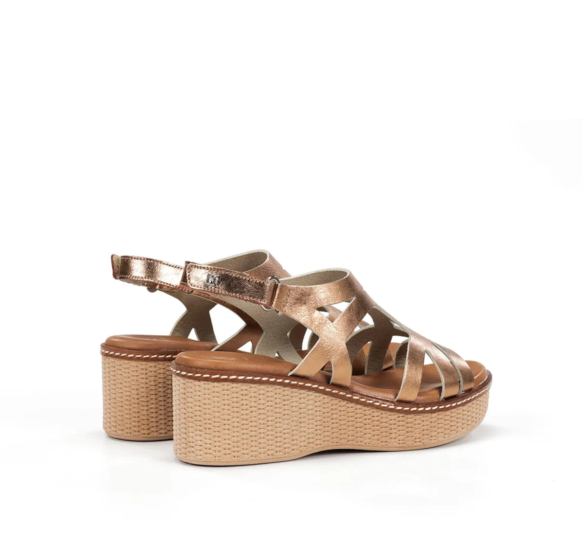 Fluchos Nido D9451 sandali donna marrone con zeppa leggera