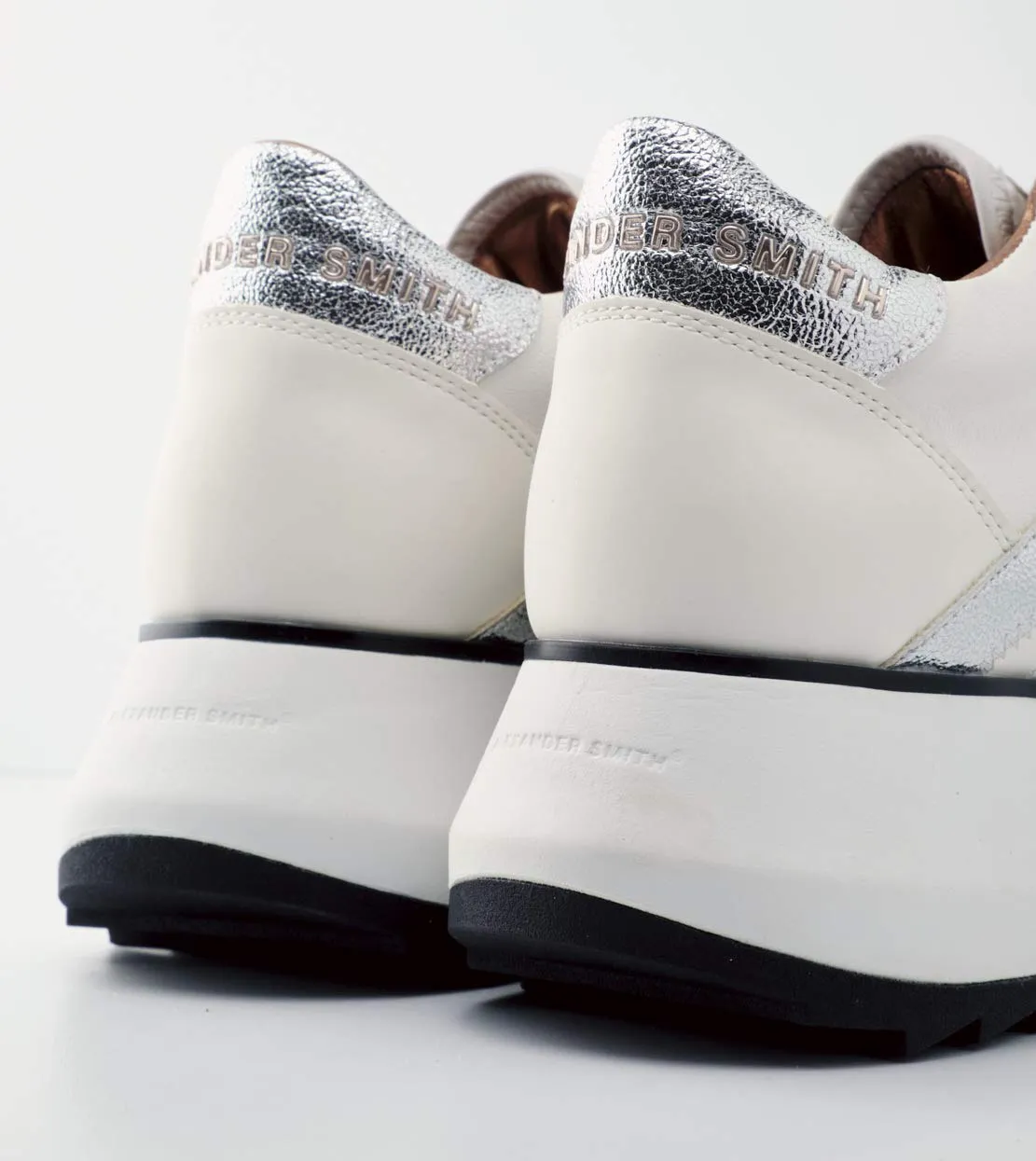 Alexander Smith Chelsea White Silver sneakers donna pelle plateau