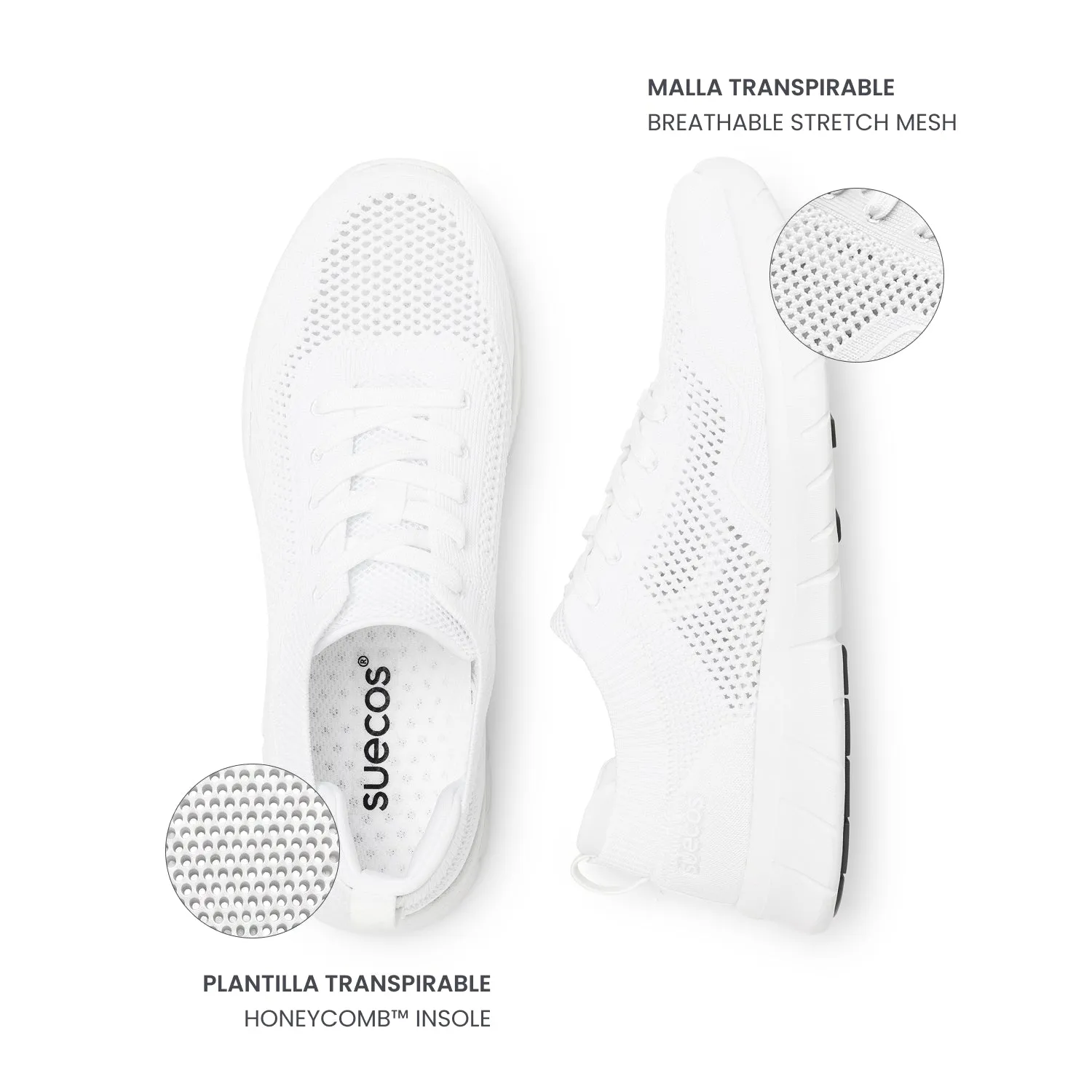 Suecos Lätt scarpe bianche traspiranti antiscivolo