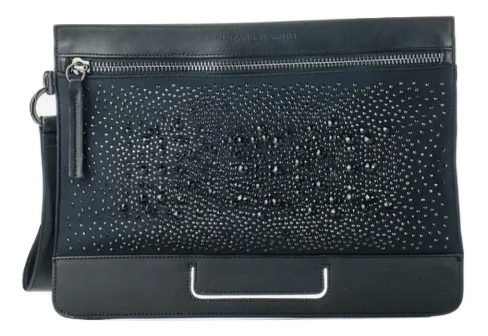 Alexander Smith Pochette pelle con strass 32 cm