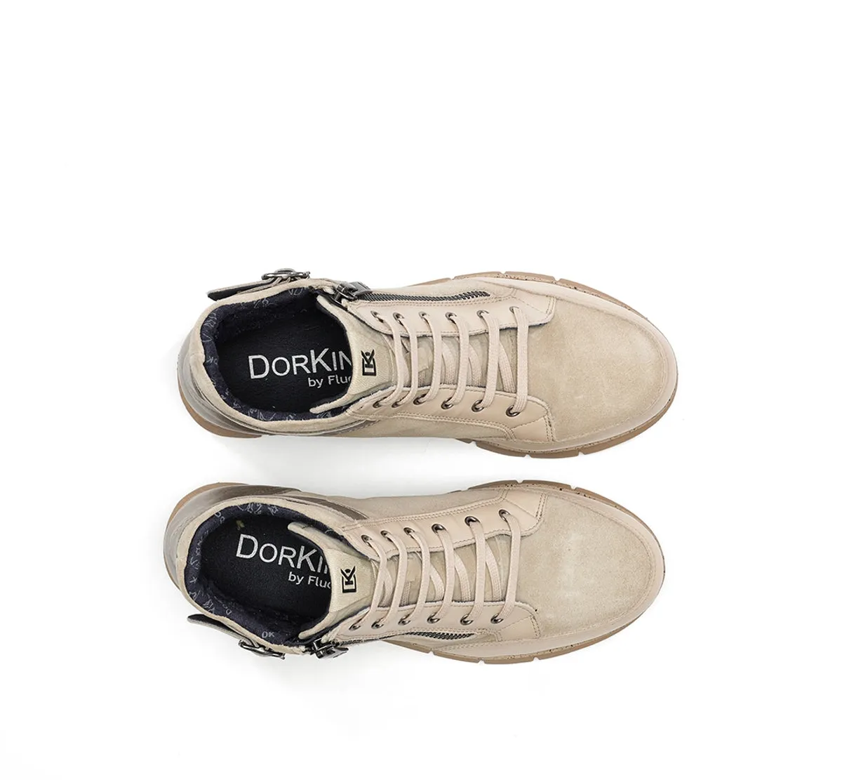 Fluchos India D9329 Stivaletti Tortora Donna Comfort