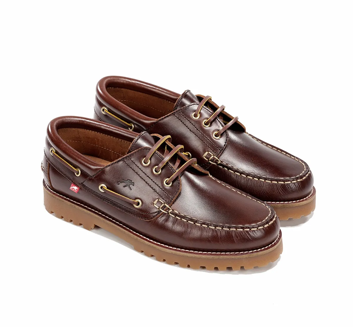 Fluchos Scott F0054 scarpe barca uomo marroni gomma