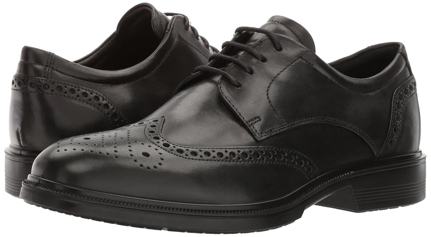 Ecco Lisbon scarpe oxford uomo nere pelle 45