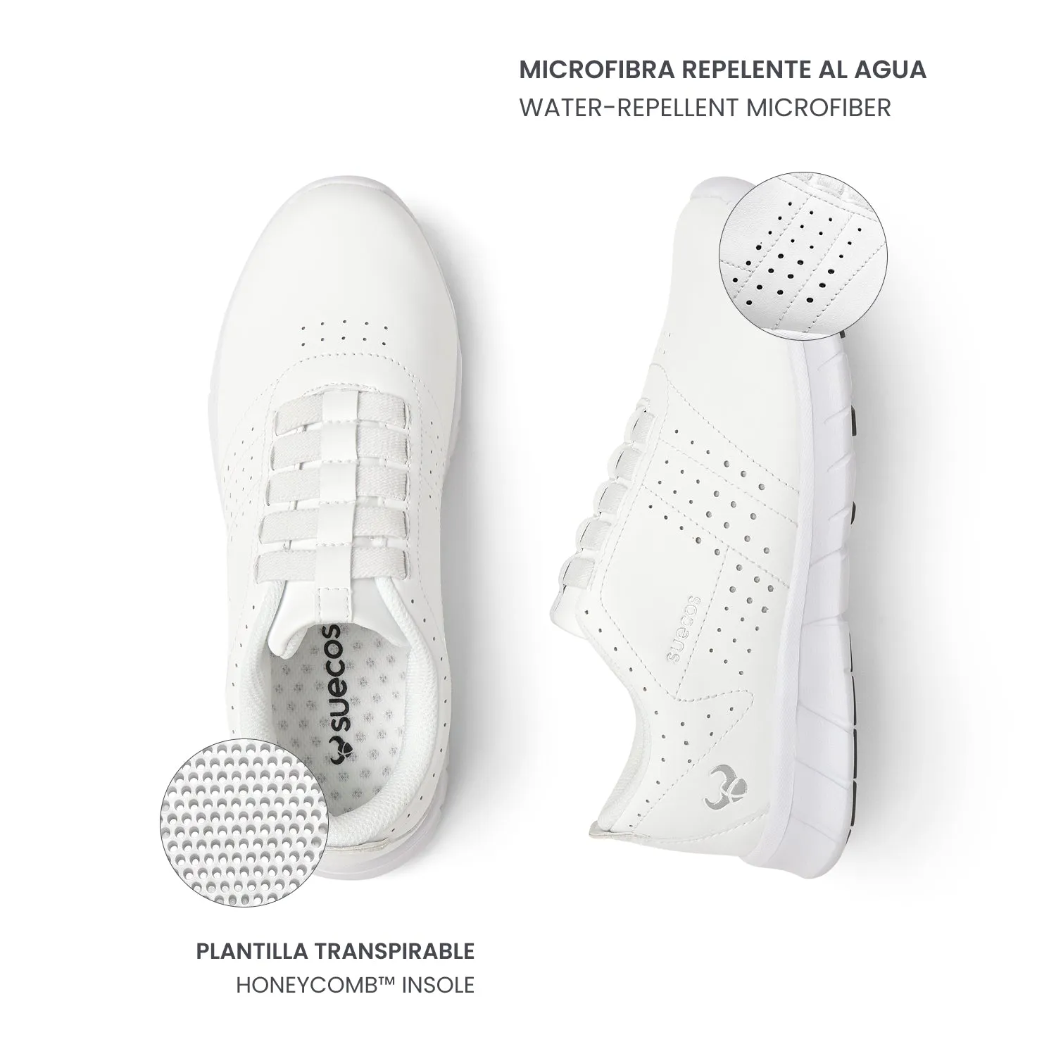 Suecos Erik scarpe da lavoro bianche con lacci