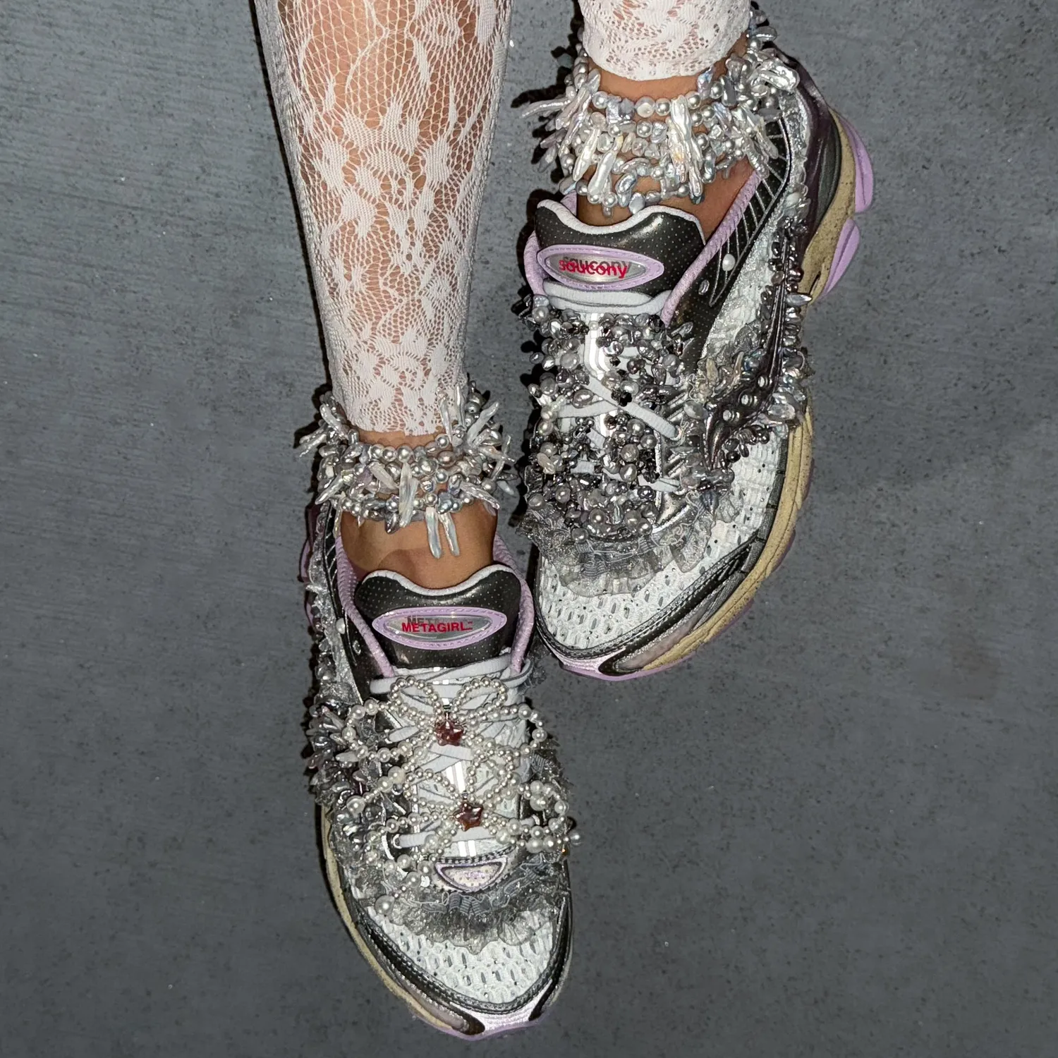 Metagirl x Saucony Paramount Daughter of the Moon sneakers moon pearl