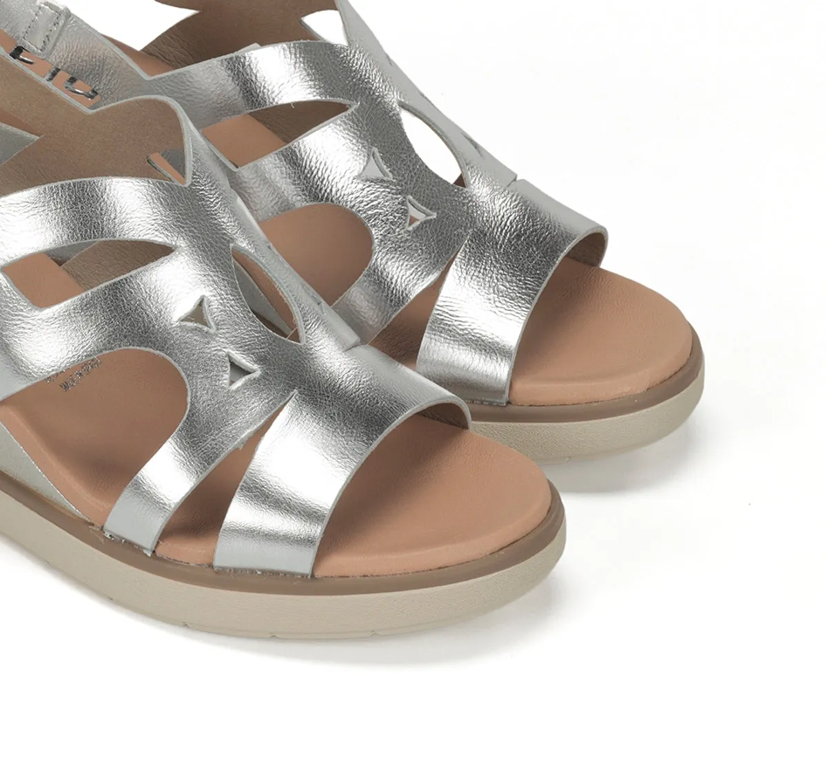 Fluchos Smash F1974 sandali donna argento zeppa