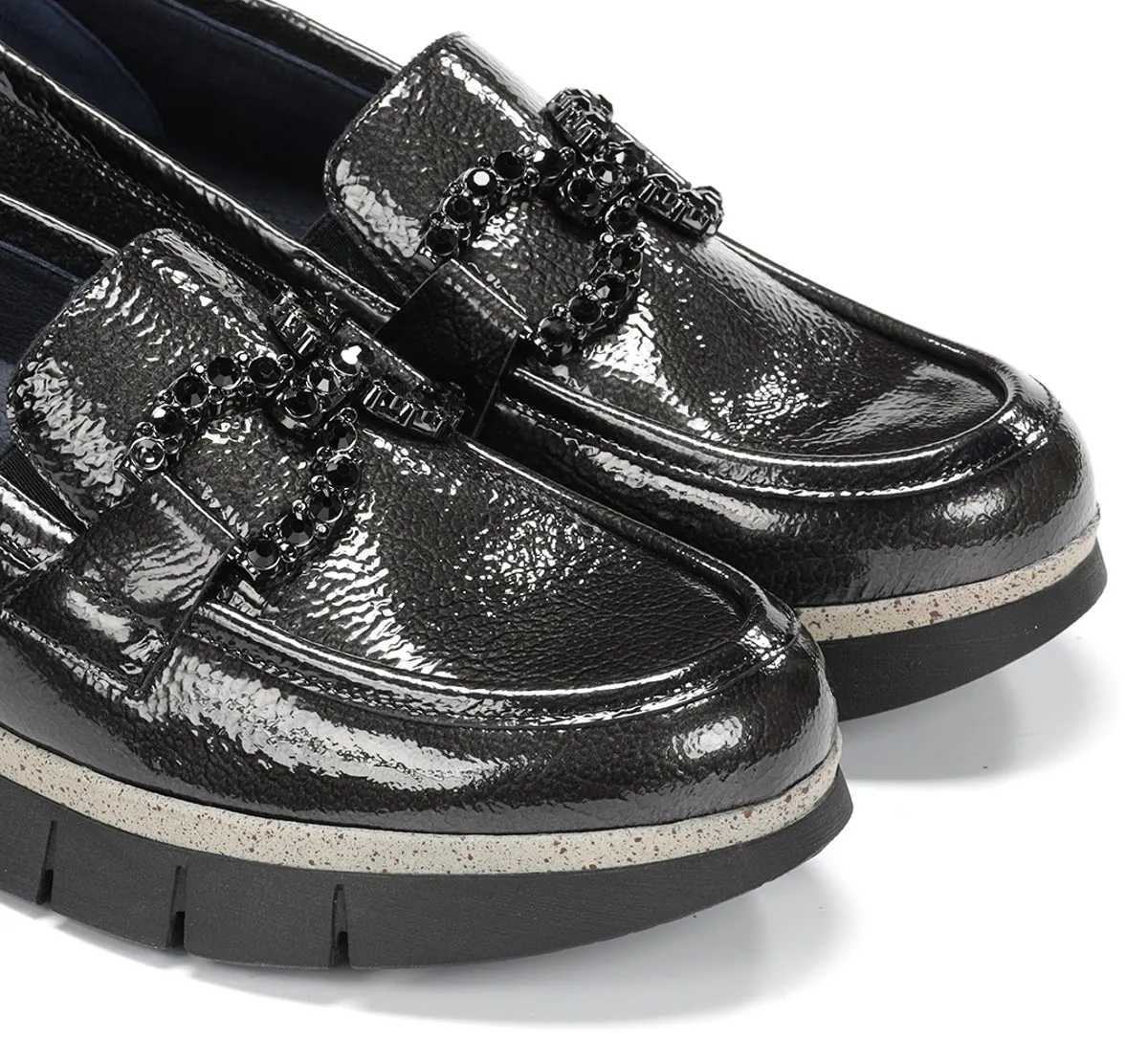 Fluchos India D9325 mocassini donna grigi suola sport