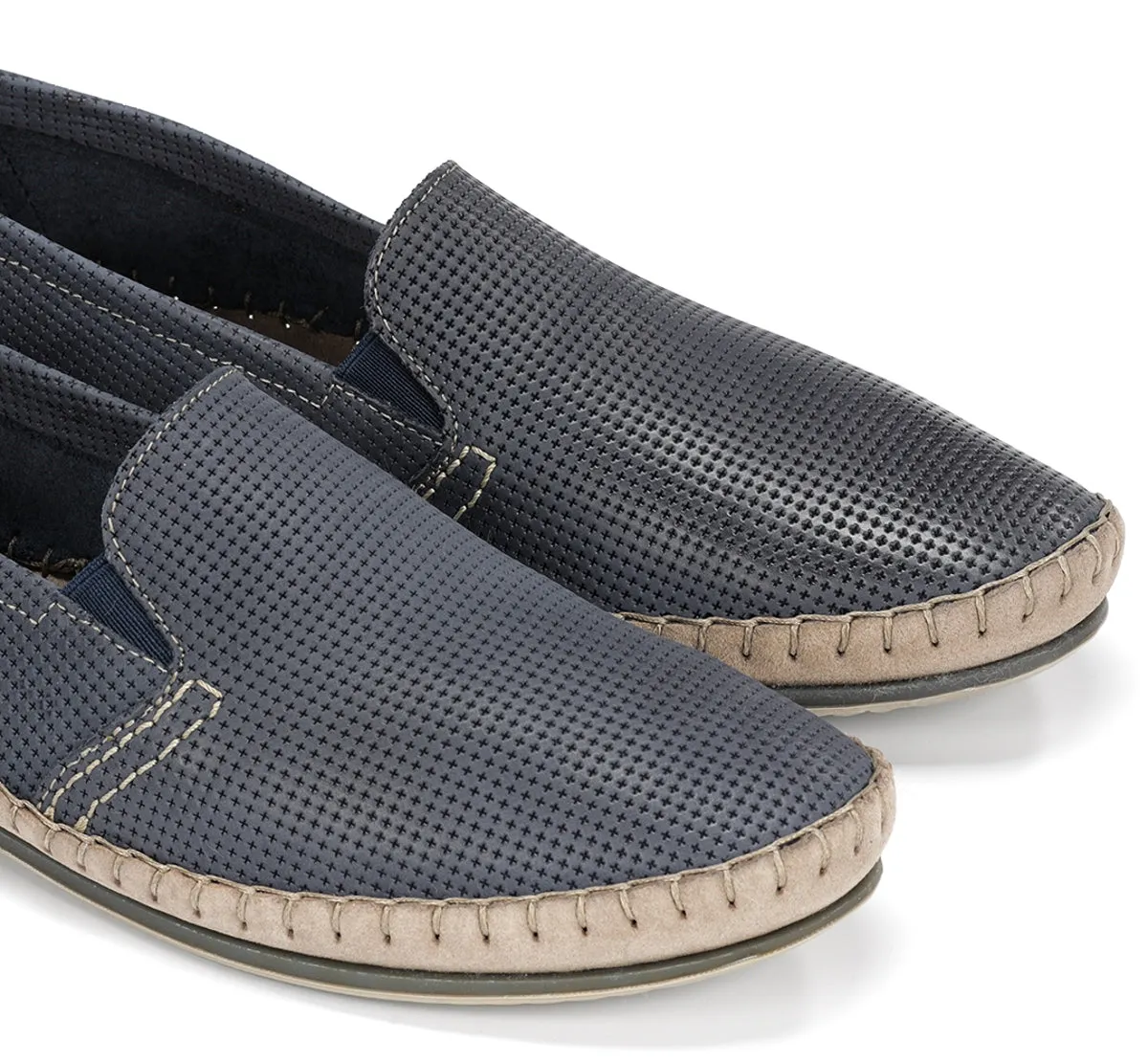 Fluchos Bahamas 8674 Mocassini Uomo Blu Senza Lacci