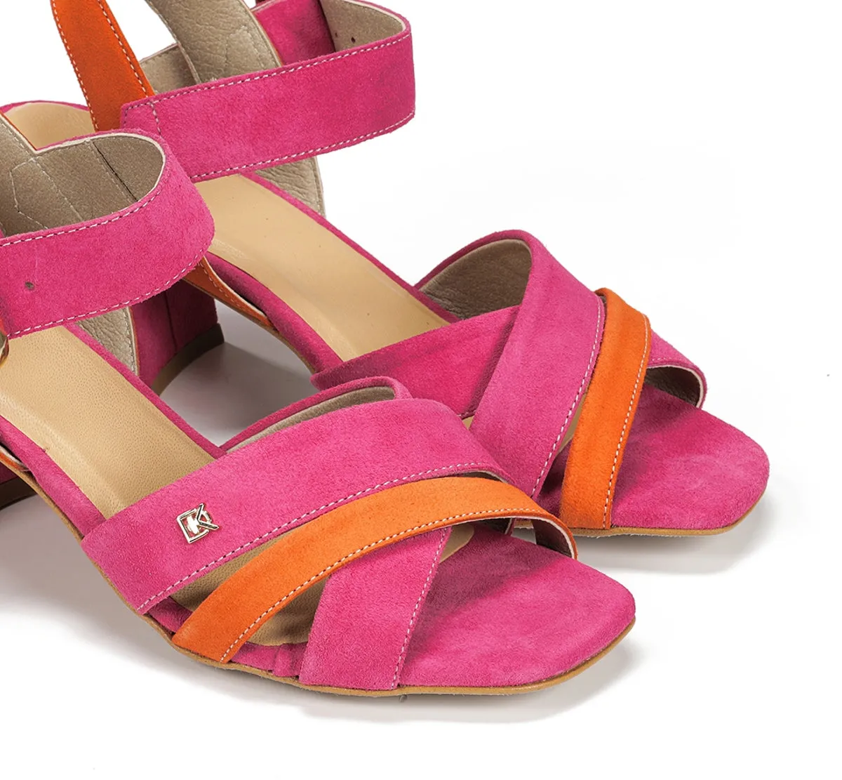 Fluchos Larus D9461 Sandalo Rosa Tacco Quadrato