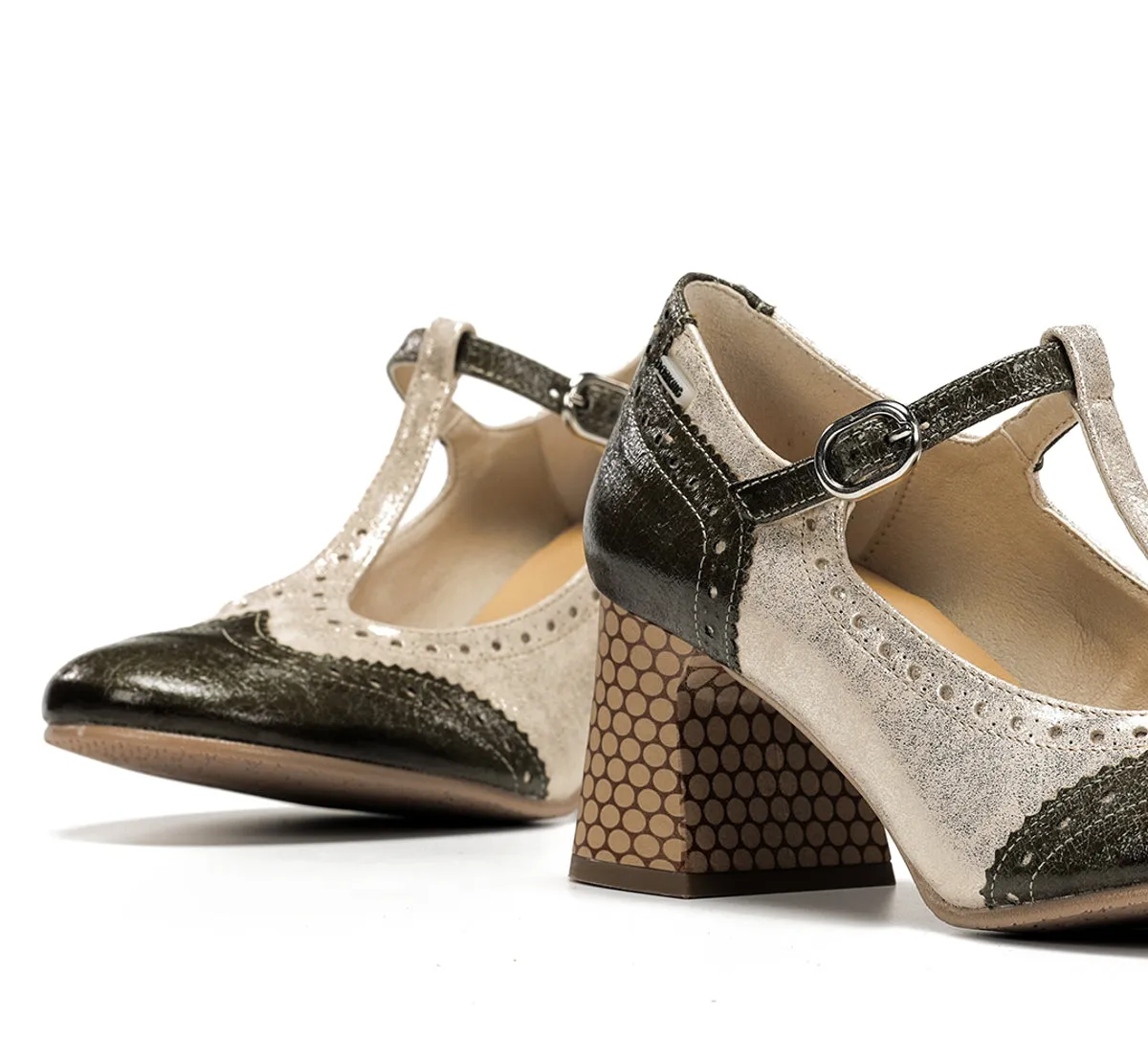 Dorking Daci D9677 scarpa donna verde tacco geometrico