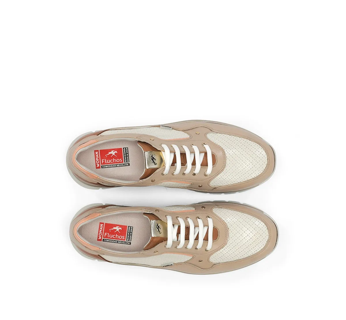 Fluchos Union F2177 sneakers donna tortora pianta ampia