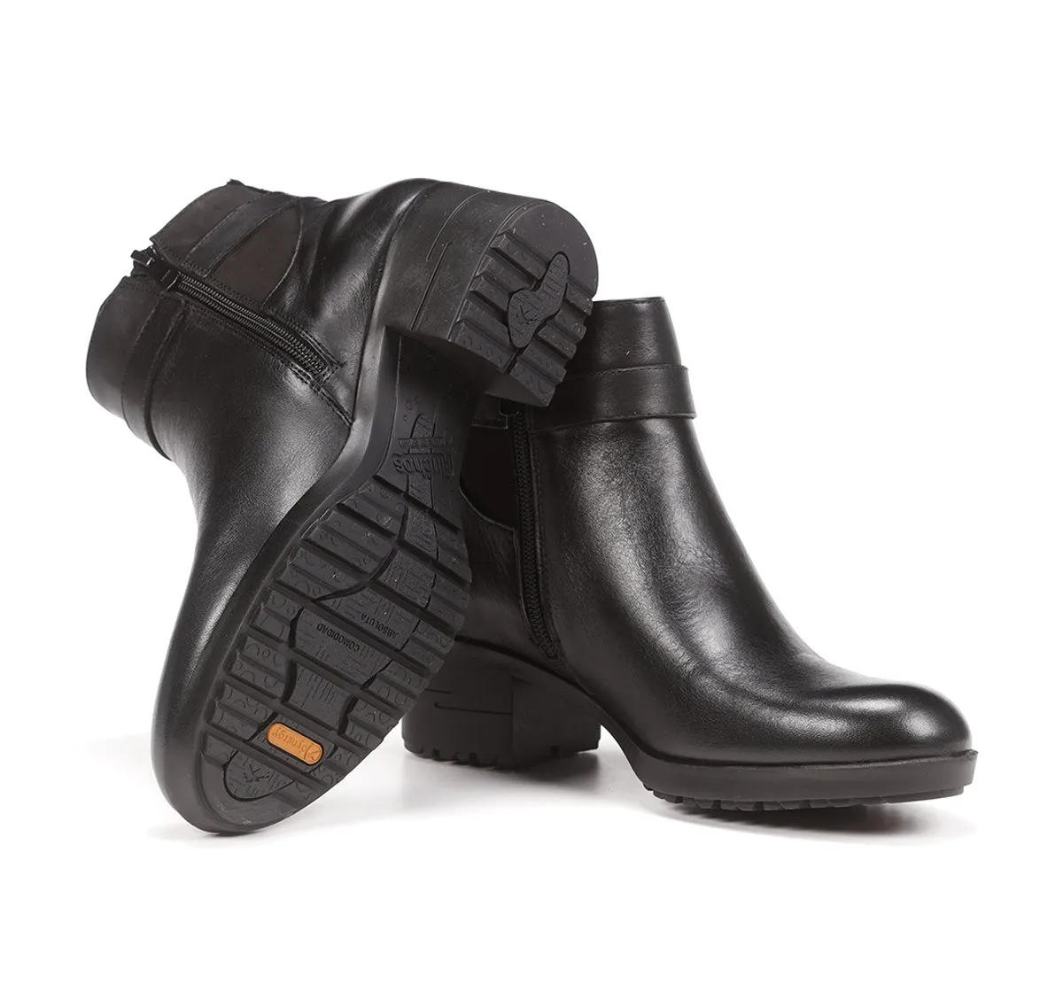 Fluchos Aliss F1368 tronchetti donna neri pelle