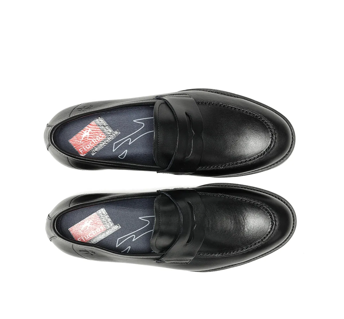 Fluchos Henri F0824 mocassini uomo neri pelle