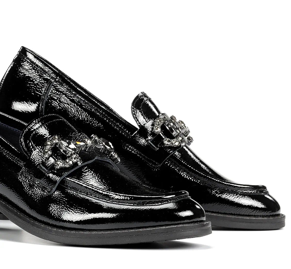 Fluchos Harvard D9118 mocassini neri donna eleganti