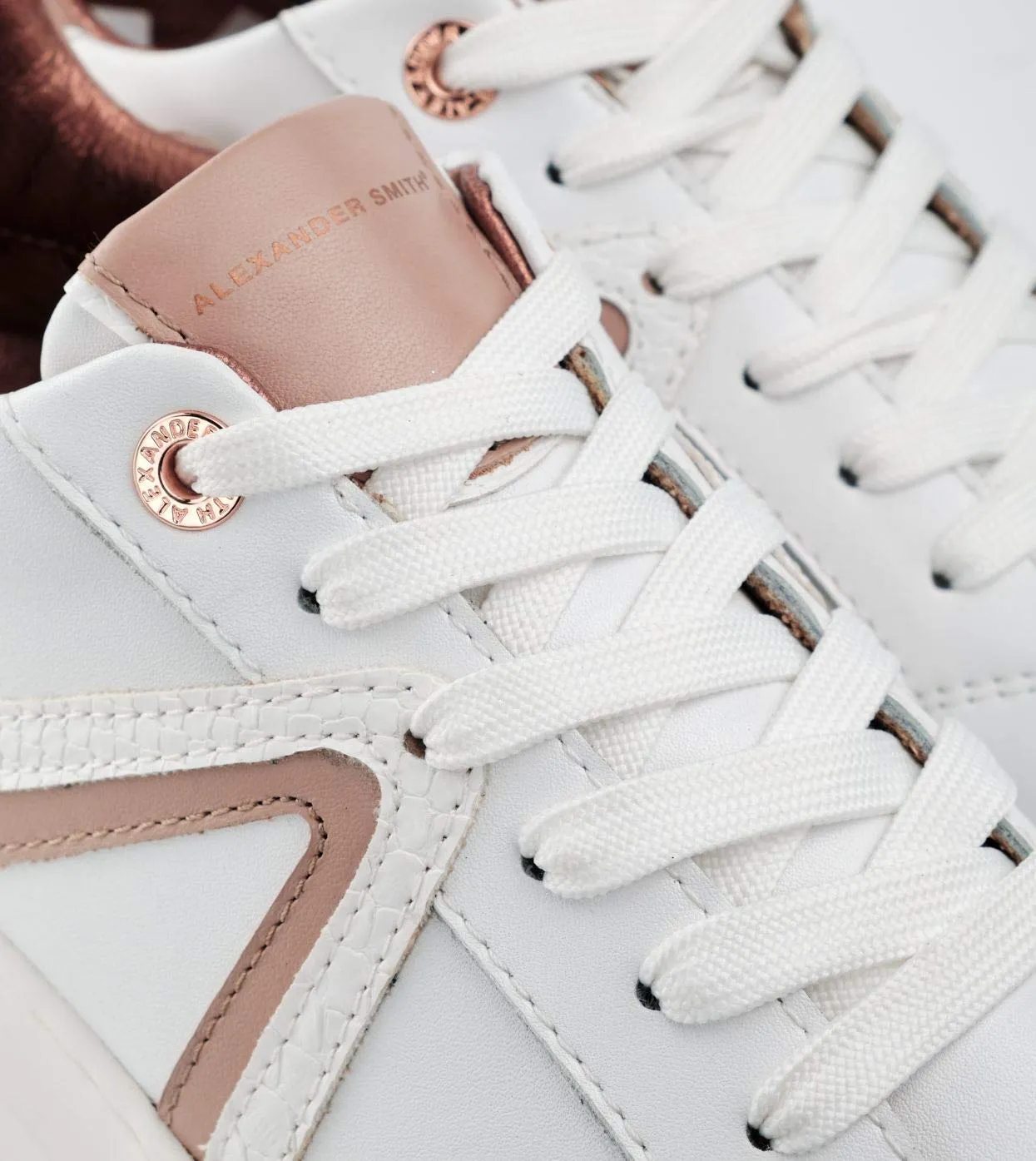 Alexander Smith Carnaby White Rose sneakers donna plateau