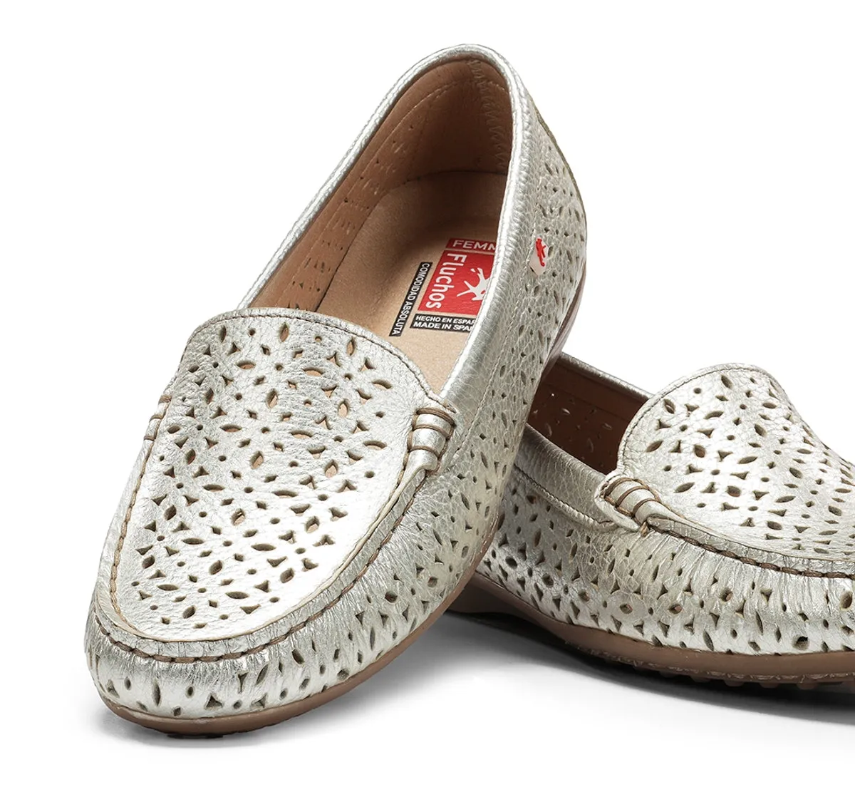 Fluchos Bruni F2157 mocassini argento pelle
