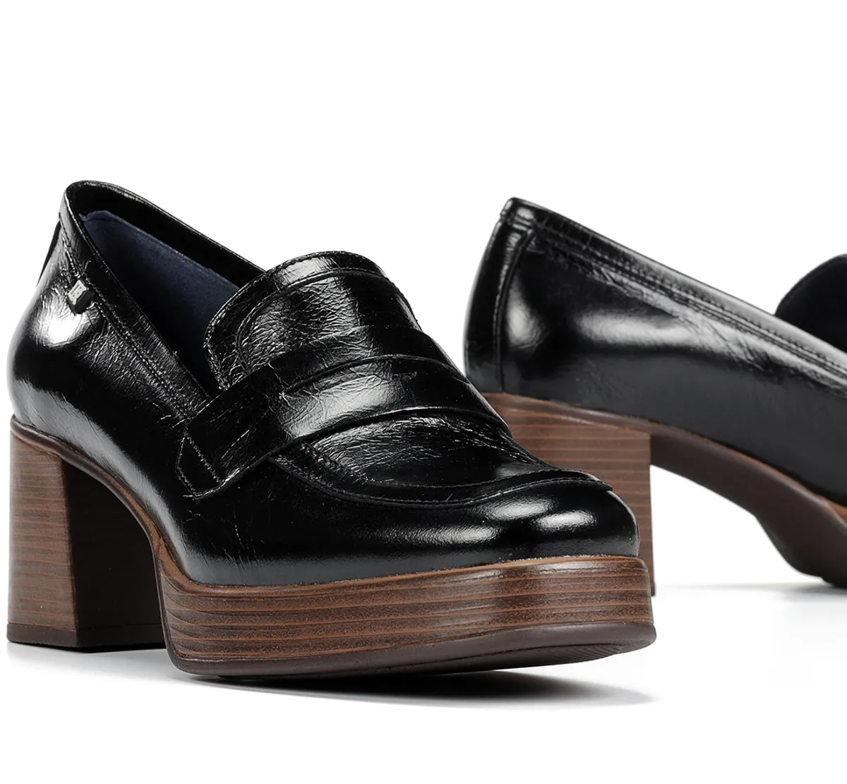 Fluchos Cristel D9334 mocassino donna nero pelle