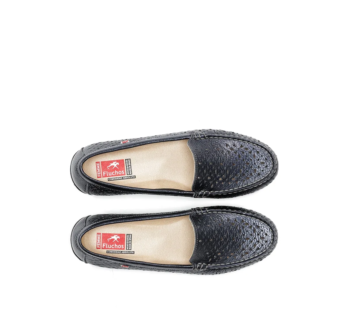 Fluchos Bruni F2157 mocassini donna blu pelle