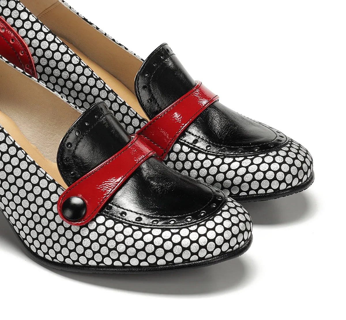 Fluchos Daci D9676 mocassini donna neri tacco
