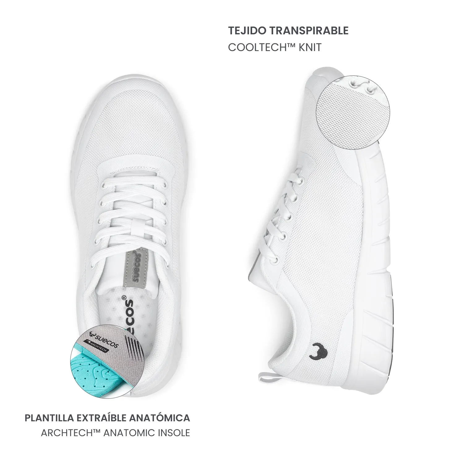 Suecos Alma Classic scarpe bianche antiscivolo