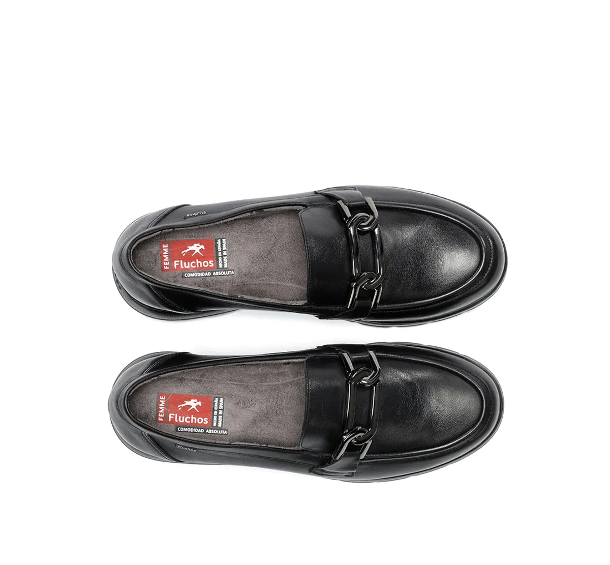 Fluchos Gladis F1794 mocassini donna neri leggeri