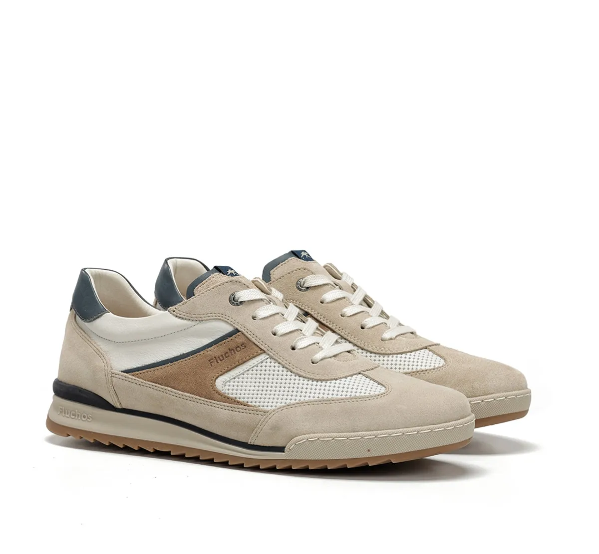 Fluchos Elder F2184 Sneakers Uomo Beige Vestibilità Ampia