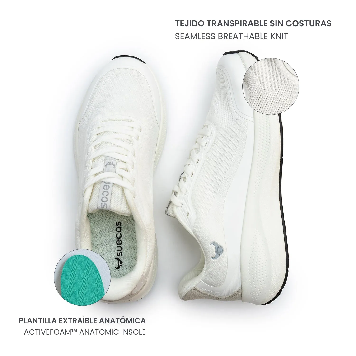 Suecos Aura scarpe bianche antiscivolo