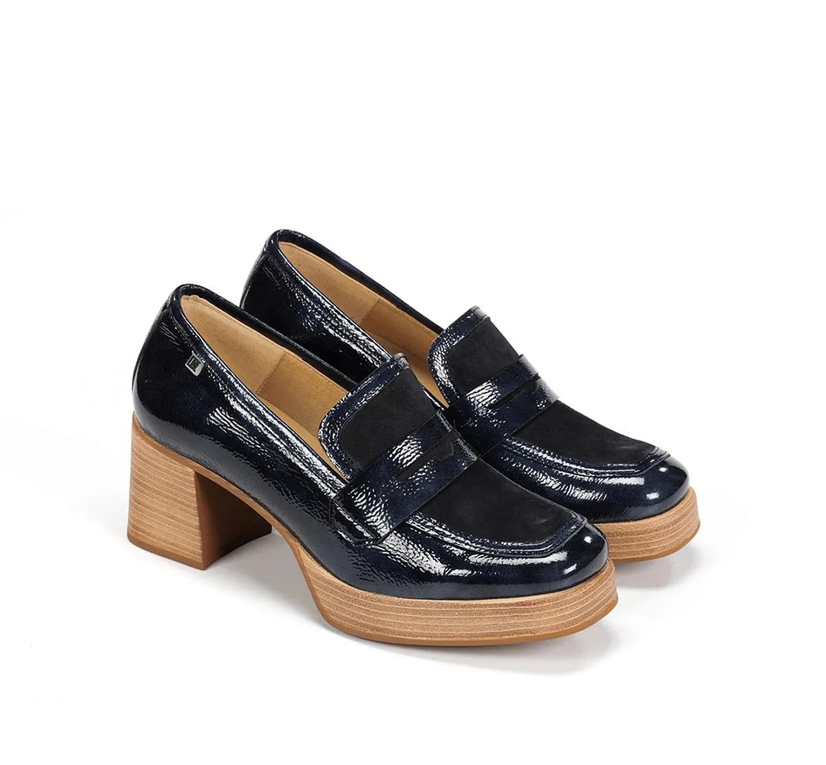 Dorking Cristel D9439 mocassini donna blu zeppa