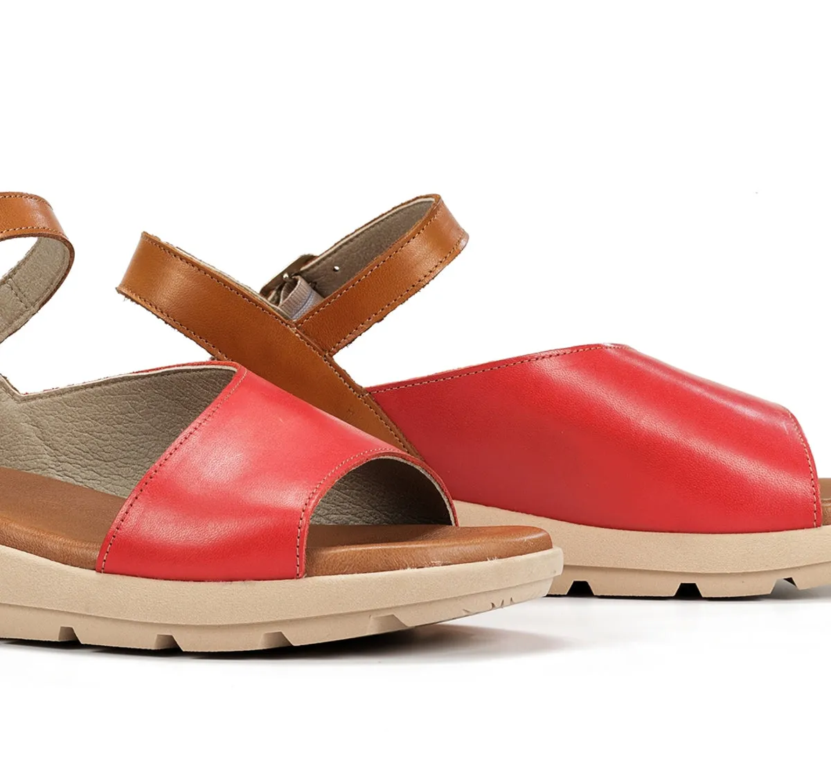 Dorking Gandia D9463 sandali donna rosso fibbia