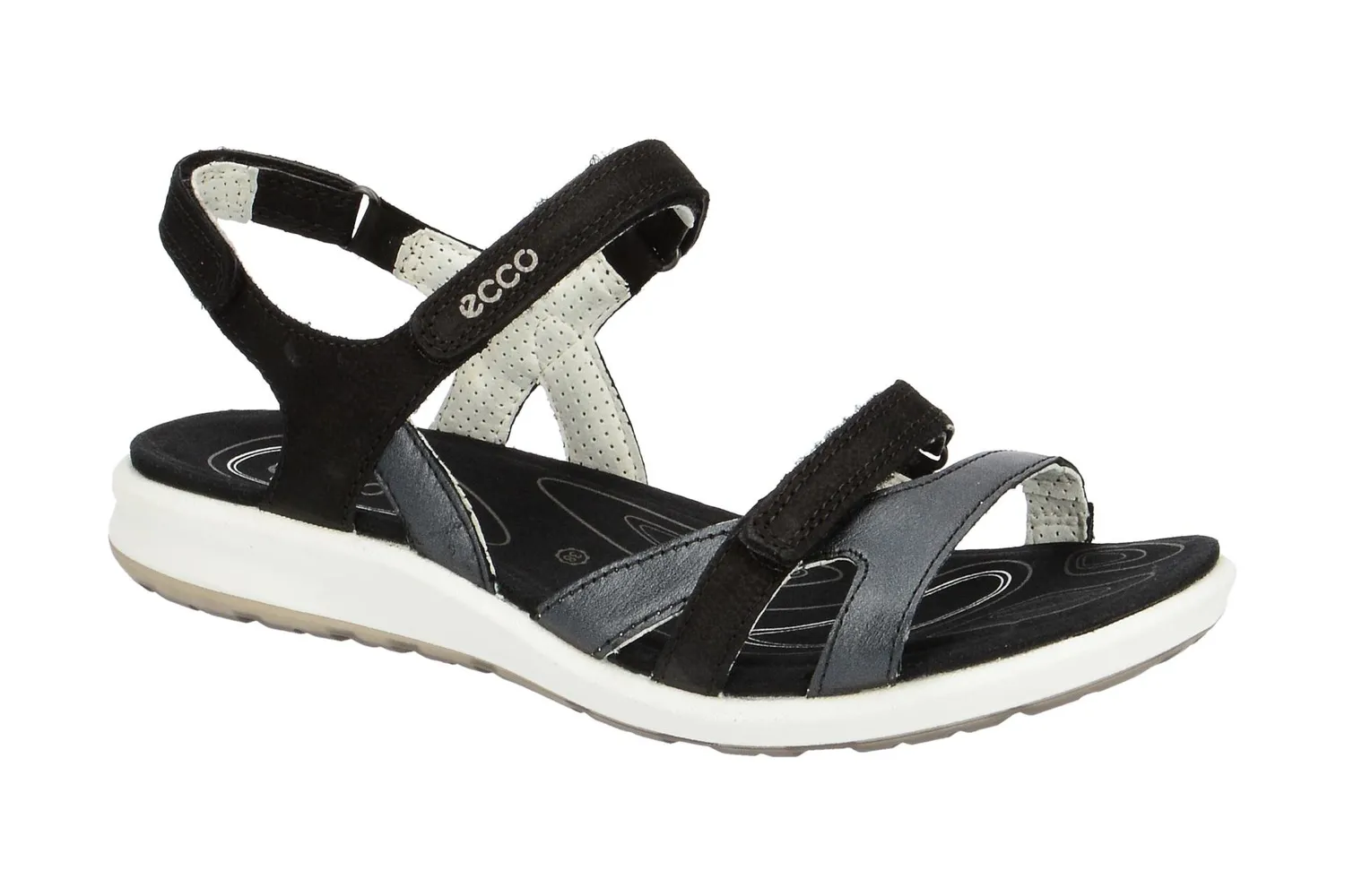 Ecco Cruise II Sandali Donna Nero Cinturino