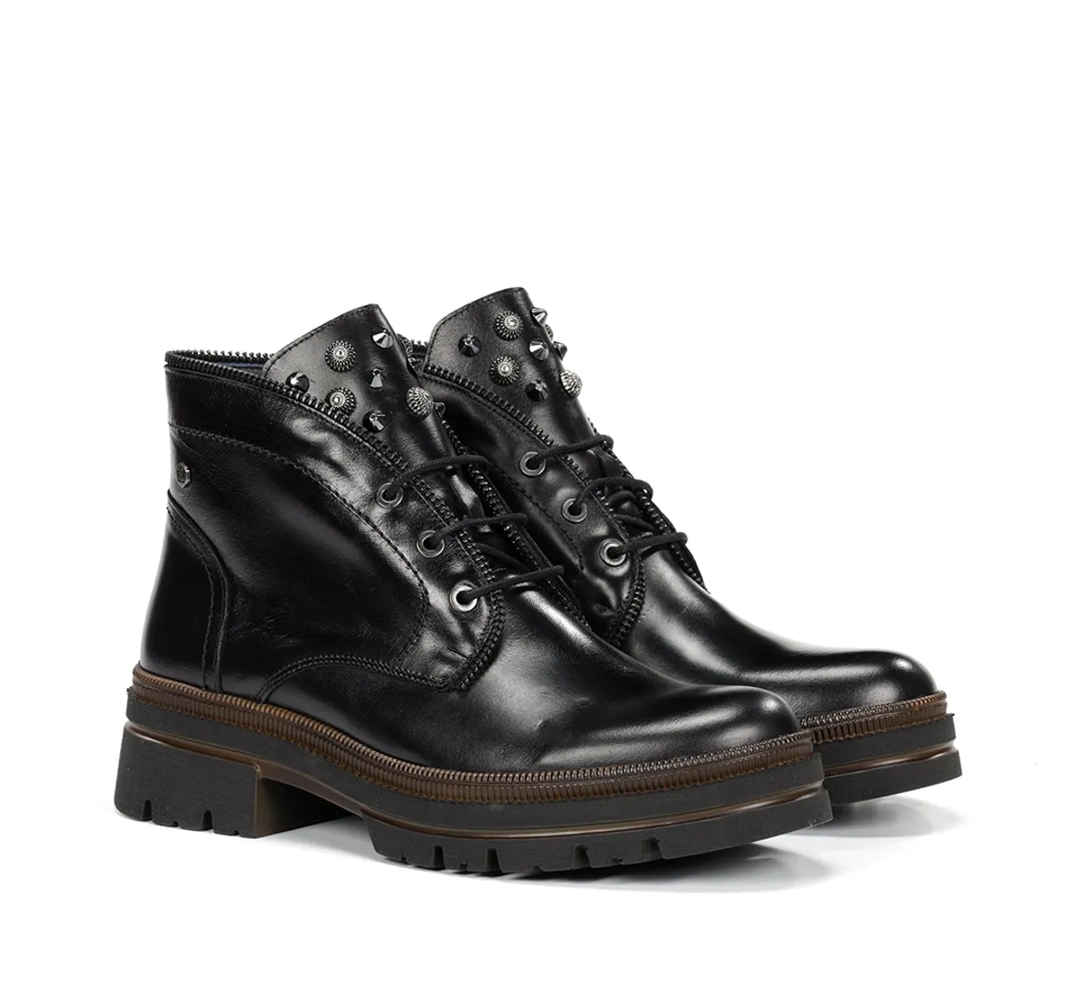 Fluchos Cosmo D9390 stivaletti donna neri carrarmato