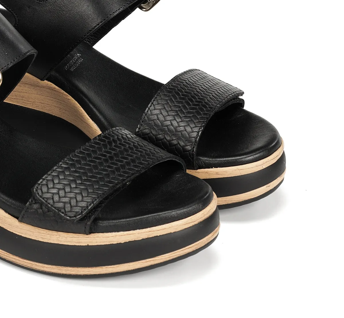 Dorking Prince D9642 Sandali Donna Neri con Zeppa