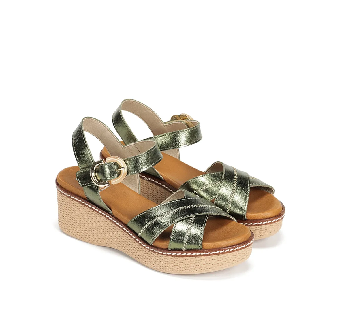 Fluchos Nido D9640 sandali donna verde zeppa leggera