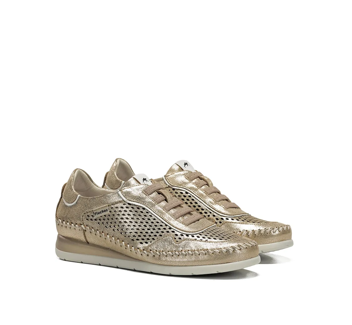 Fluchos Sella F2249 sneakers donna oro con zeppa
