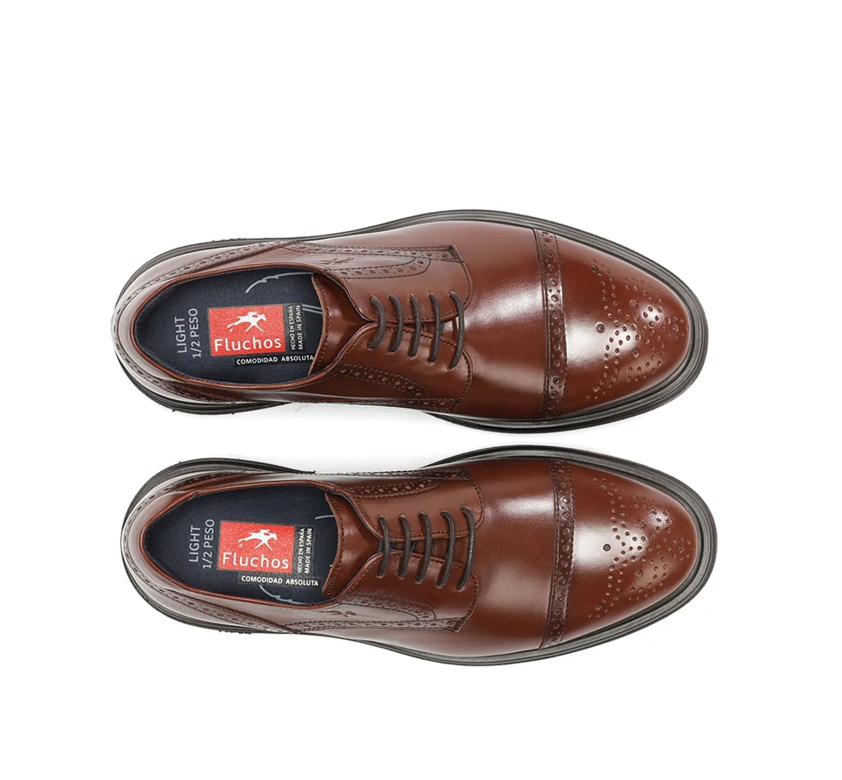 Fluchos Belgas F0629 scarpe uomo marrone classiche