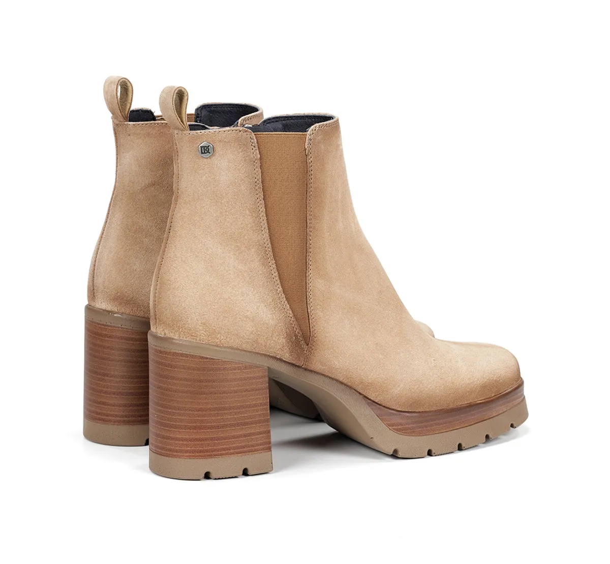 Fluchos Dorking Safe D9414 stivaletti donna taupe tacco legno