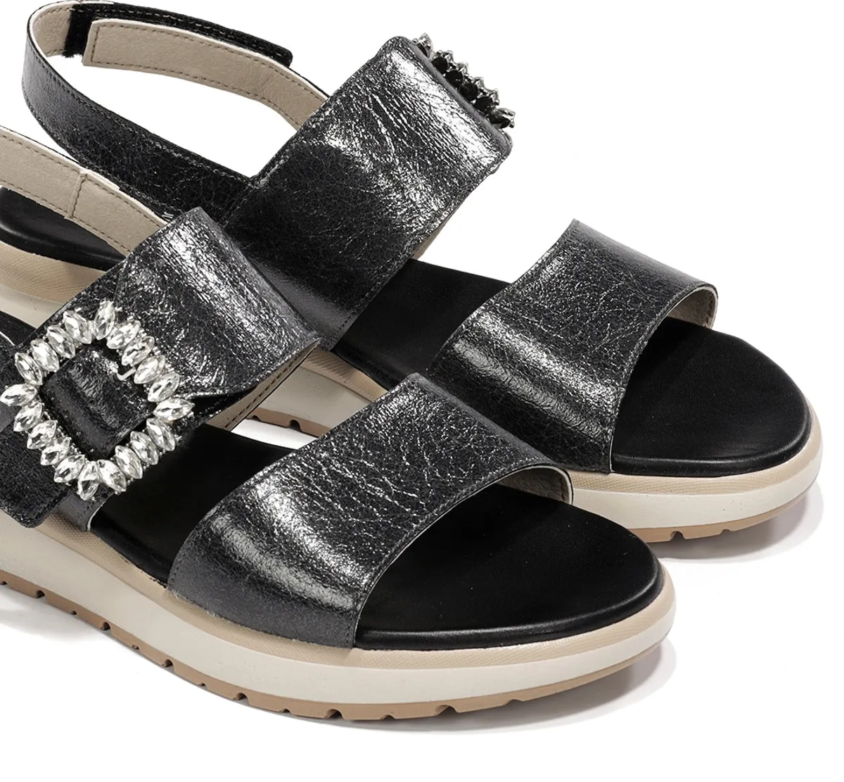 Fluchos Ter D9724 sandali neri donna sportivi