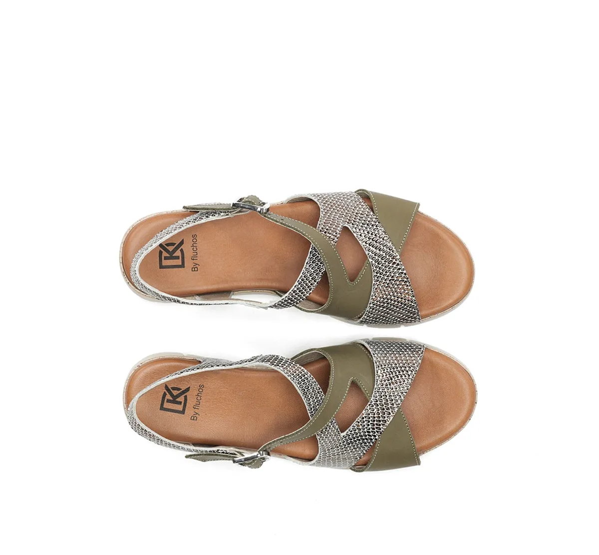 Fluchos Klau D9485 sandali donna verdi leggeri