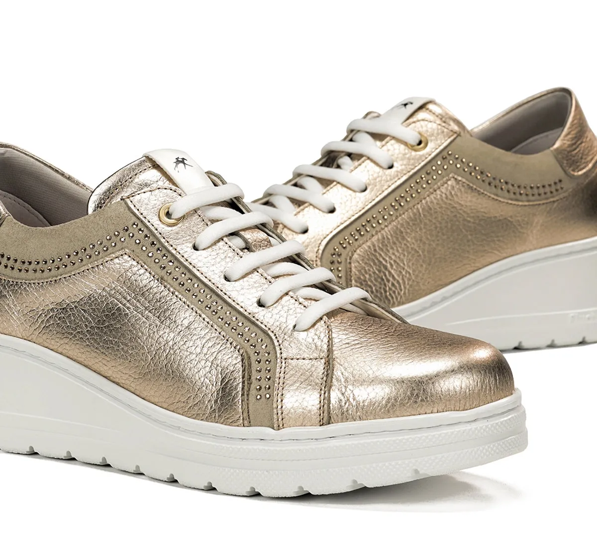 Fluchos Aqua F1997 sneakers donna oro con zeppa