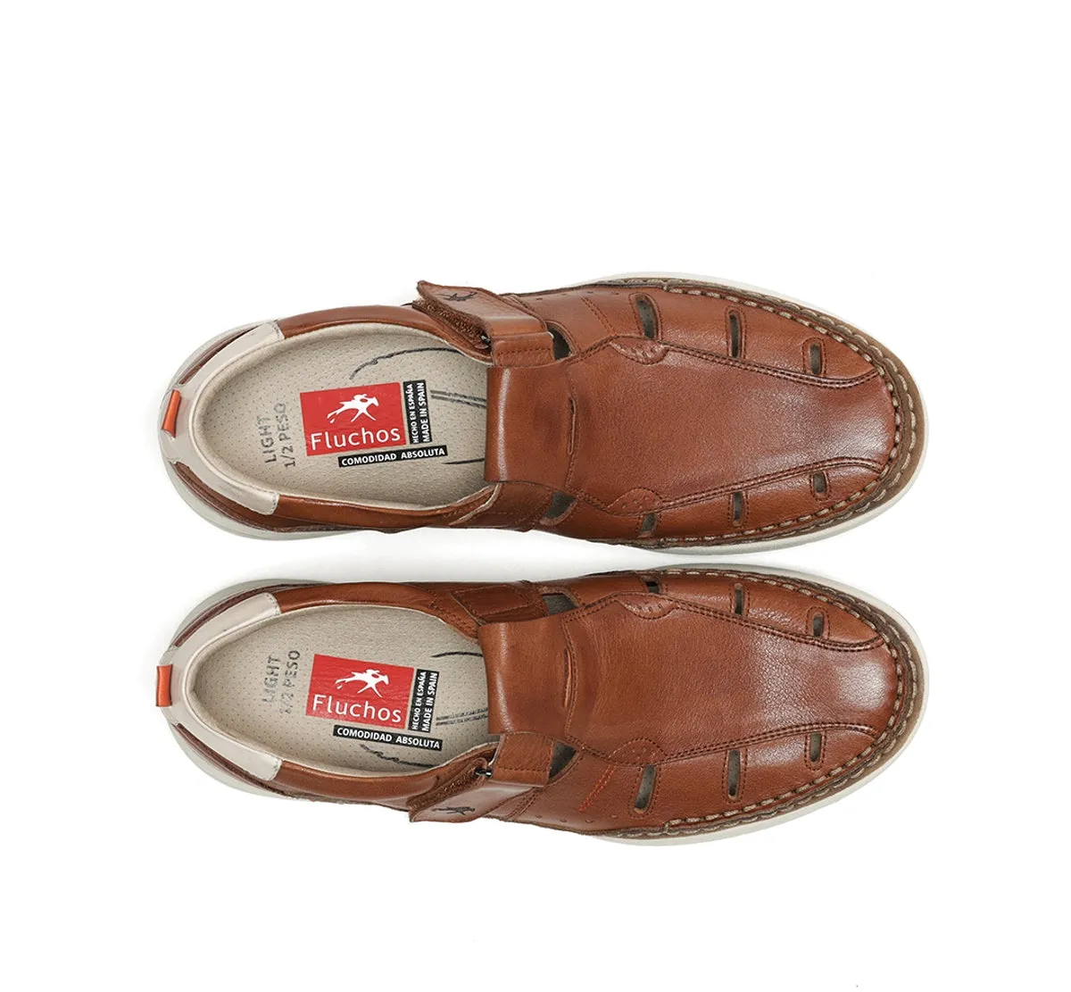 Fluchos Kai F1987 sandali uomo marroni pianta larga