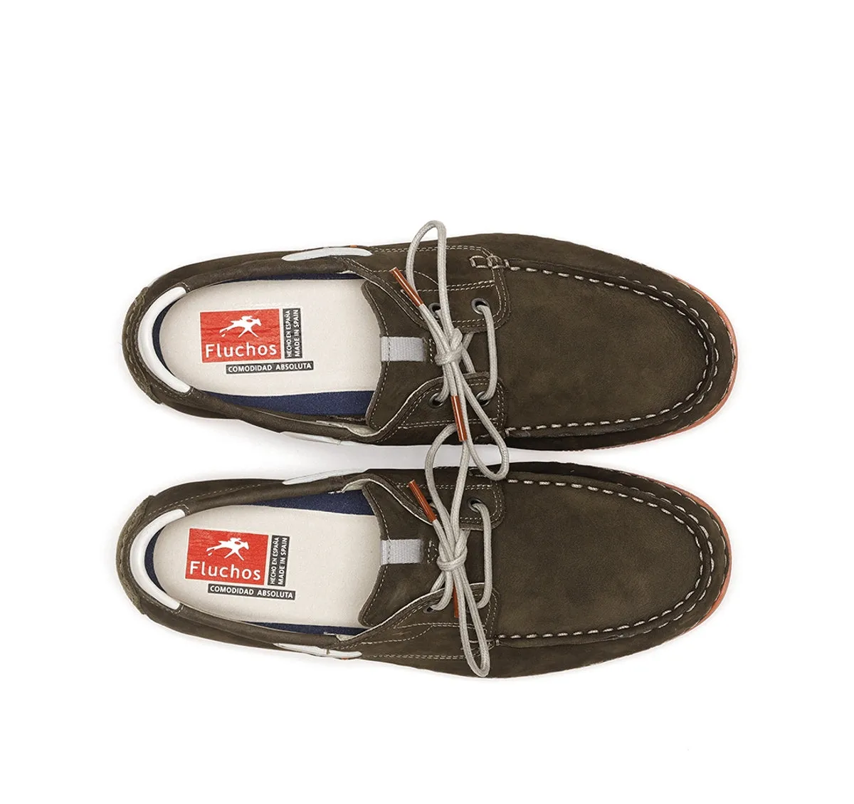 Fluchos Andrey F1448 Scarpe Barca Uomo Verdi